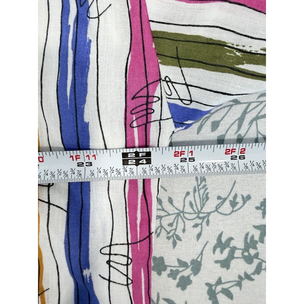 Vintage Oak Hill Striped Button Front Shirt Large Colorful Abstract Print 80s - Picture 7 of 8